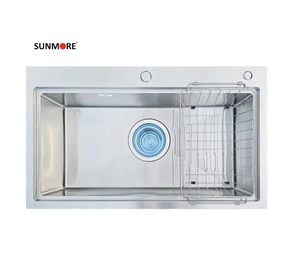 SM 7848G bol unique grand évier de cuisine en acier inoxydable fait à la main de haute qualité robinet de norme internationale conception à un trou - Product Image 2