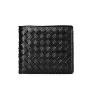 Men's Genuine Leather <b>Wallet</b> Short Folded RFID Protection Geometric Pattern Black Minimalist Style Daily Use - Product Image 6