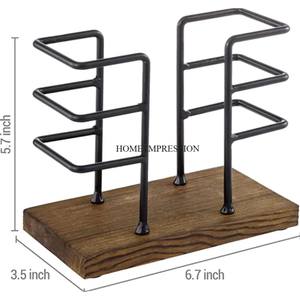 Fournisseurs directs d'usine vaisselle de table en fer et en bois porte-serviettes de cuisine porte-papier de soie de luxe fait à la main de qualité supérieure - Product Image 4