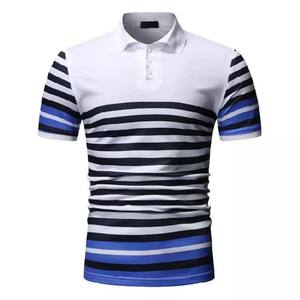 T-shirts polo haute qualité avec logo personnalisé pour homme, meilleure vente, jersey de coton grande taille à rayures bon prix - Product Image 1