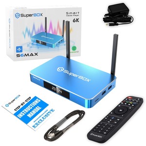 NEW QUALITY Super S6 Max E-liteS <b>Android</b> <b>TV</b> <b>Box</b> 8K Dual Band Wi-Fi Smart 3-Year Warranty Surround Sound - Product Image 2