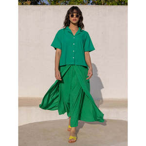ชุดเซ็ต 2 ชิ้นลำลองทรงหลวมสำหรับผู้หญิง รุ่น Mia Green สำหรับฤดูใบไม้ร่วง - Product Image 1