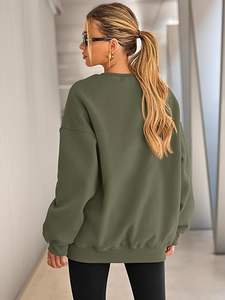 Sudadera Personalizada con Logotipo OEM, Estilo Park, Cuello Alto, Tejido de Felpa, Letras Bordadas en la Parte Delantera, para Mujer - Product Image 4