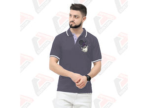 เสื้อยืดลายทางของผู้ชายที่เป็นเอกลักษณ์สำหรับเสื้อโปโลผ้าเดนิมผ้าลูกฟูกระบายอากาศทันสมัยเป็นมิตรกับสิ่งแวดล้อมสำหรับการปะติดเก๋ไก๋ในฤดูร้อน - Product Image 6