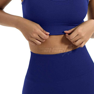 ชุดโยคะ2ชิ้นด้านหน้าสำหรับผู้หญิงผ้าสแปนเด็กซ์/ ผ้าฝ้ายแห้งเร็วและระบายอากาศได้ดีพร้อมตัวเลือกที่ปรับแต่งได้ - Product Image 6