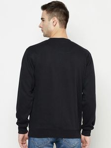 Sweat-shirt en molleton de coton et polyester de qualité pour hommes, impression de logo personnalisé, col rond uni, teint en gros pour l'hiver - Product Image 4