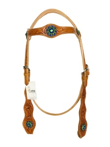 Headstall Western en cuir véritable de haute qualité, conception de couleur sculptée pour l'équitation équestre, prix compétitif - Product Image 3