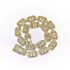 14K 18K oro blanco Iced VVS Moissanite diamante cubano enlace collar Baguette corte fino diamante cadenas para hombres mujeres regalo - Product Image 6