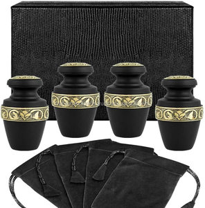 Set of 4 Customized Metal Chelice Urn Pewter Finish Adult Funeral Cremation <b>Keepsake</b> Urn Decorative Adult Cremation Urn Set - Product Image 2
