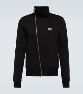 <b>Black</b> <b>Zip</b>-<b>Up</b> Jacket with High Collar and Minimalist Custom Logo for <b>Men</b> Stylish Wear with Modern Zipper <b>Hoodies</b> Sweatshirt - Product Image 1
