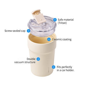 [LocknLock] elegante vaso de plástico portátil METRO Cafe vaso botella 400ML LHC4356SBLU - Product Image 2