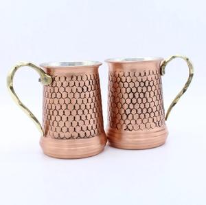 Taza antigua de cobre de mula de Moscú, taza para servir té de cerveza de café hecha a mano martillada, taza de mula de Moscú - Product Image 2