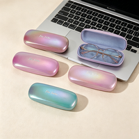 Étui à lunettes de vue en cuir brillant coloré anti-rayures, facile à transporter, pour lunettes de lecture