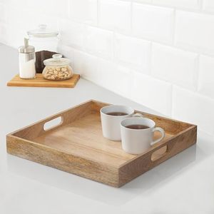 Bandeja de Madera para Servir Comida con Asa, Apta para Desayuno, Almuerzo y Cena, con Construcción Elegante y Funcional - Product Image 1