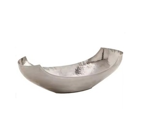 Frutero de metal chapado en oro de lujo Cuenco de servicio de metal plateado hecho a mano Cuenco decorativo de latón de diseñador seguro - Product Image 1
