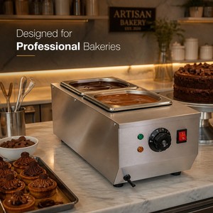 Machine à chocolat fondu électrique professionnelle à double cuve 220V pour café, pâtisserie et fondue - Product Image 5