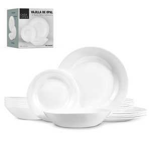 Ultra Resistant White Opal Dinnerware <b>Set</b> for 6 Customizable Pattern Type <b>Restaurant</b> Tableware for Hotels-18 Pieces Cup Kit - Product Image 1