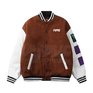Veste Letterman personnalisée pour homme, dernier design, logo sur le devant, manches longues, saison hivernale, prix bas, fabriquée au Pakistan, coton/laine - Product Image 1