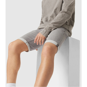 Pantalones cortos de mezclilla para hombre, pantalones cortos de mezclilla finos de moda para hombre, ajustados, ajustados, rectos, con cinturón desgastado, cintura 2025 - Product Image 3