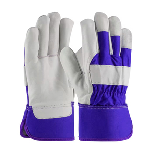 Gants de protection industriels en polyester fendu en cuir résistant aux coupures résistants aux coupures sans poudre sans silicone - Product Image 5