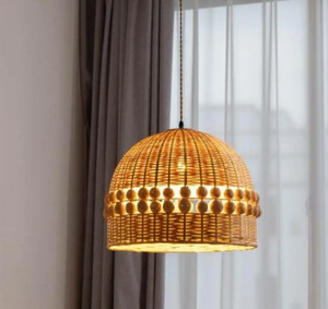 VIET FARGIMEX Traditional Table <b>Lamp</b> with Multicolored Natural <b>Shade</b> Cozy Home Decor Accent <b>Bamboo</b> and Wood Crafts - Product Image 6