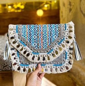 Exquisitos bolsos tribales Retro bordados para mujer, bolsos de mano étnicos artesanales bohemios coloridos, bolsos de noche - Product Image 6