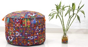 Housse de Pouf de Style Vintage, Patchwork brodé, housse de Pouf cousue à la main, Pouf de Pouf, vente en gros - Product Image 3