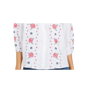 Camicetta Bianca da Donna Charter Club Taglia X-Large in Lino Traspirante con Ricami Floreali, Seta Formale per Primavera/Estate - Product Image 3