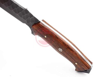 Couteau à désosser de cuisine en acier au carbone fait à la main avec manche en bois et étui en cuir - Product Image 3