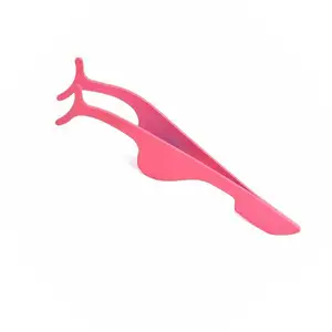 Pink Color Coated False Eyelash Applicator Tool Eyelashes Eyelash Extension Tweezers Remover Clip