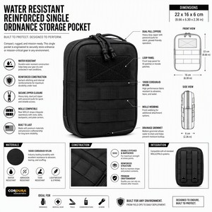 GearHi GH-140 Bolsa de Almacenamiento Individual Resistente al Agua, Reforzada con Cordura 1000D y Revestimiento de PU, con Hebilla de Liberación Rápida - Product Image 1