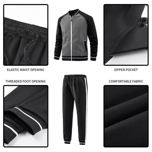 Conjunto Deportivo de Felpa Gruesa Personalizado de Alta Calidad, Chándal Holgado con Cremallera y Pantalones Deportivos para Hombre - Product Image 3