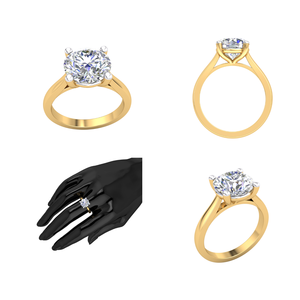 แหวนทองทึบ14K ได้รับการรับรองจาก EF มีความคมชัด2.55ct เพชรที่มีคุณภาพสูงงานหมั้น/งานแต่งงาน/ของขวัญ/ปาร์ตี้ - Product Image 2