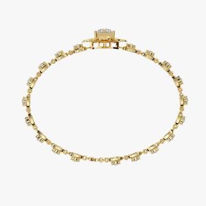 Pulsera de Plata de Ley 925 de Alta Calidad con Forma de Flor de Tenis de 14K con Diamante Moissanita, Pulseras Elegantes - Product Image 2