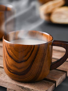 Jarra de Cerveza Clásica Ecológica de Madera de Teca Hecha a Mano con Asa, Apta para Lavavajillas, para Uso en el Hogar, Hoteles y Cafeterías - Product Image 3