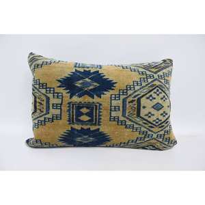 Bohemian Style 16x24 <b>Yellow</b> Wool Kilim Pillow Luxury Vintage Woven Cushion for Sofa <b>Bedding</b> 18x18 Inch Decorative Cushion - Product Image 1