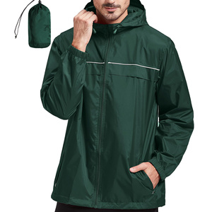 Chaqueta de lluvia con capucha, impermeable para exteriores, chaqueta cortavientos para hombre, chaqueta deportiva ligera e impermeable para exteriores - Product Image 4