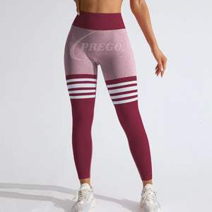 Leggings de sport pour femmes, dos en V, exercice, gym, fitness, athlétique, entraînement, leggings élastiques, taille haute, leggings de yoga plissés, sport - Product Image 1