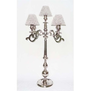 Vantage aluminium nickelé vente chaude de haute qualité fantaisie 5 lumière candélabre pièce maîtresse décoration de mariage candélabre de sol - Product Image 3