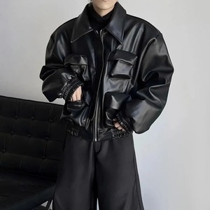 Veste en cuir de moto en toile zippée de haute qualité Impression de logo personnalisé Coupe-vent Imperméable et respirant pour hommes - Product Image 6