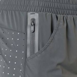 Grey Color OEM Service Elastic Drawstring <b>Mid</b> Waist Men's Clothing Shorts Polyester Cotton Double <b>Layer</b> Summer Men's Shorts 2025 - Product Image 6