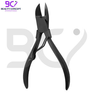 Coupe-ongles robuste en acier inoxydable noir, lame courbée, ouverture large professionnelle, pour podologie - Product Image 3