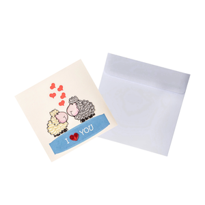 Tarjeta de Quilling con Diseño de Pareja de Ovejas Enamoradas, Tema de San Valentín, Tarjeta de Felicitación Hecha a Mano con Sobre para San Valentín - Product Image 3