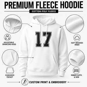 Sudadera con Capucha Blanca para Hombre con Estampado del Número 17, Corte Regular, Informal, de Algodón Tejido, con Logotipo Frontal, para Otoño - Product Image 5