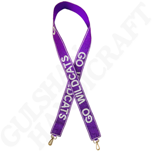 Hermoso cinturón bordado a mano con diseño ALPHA CHI OMEGA en colores verde y rojo para niñas de la India - Product Image 4