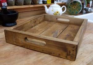 Ya sea FARMOUSE, bandeja redonda de madera de acacia para servir para cocina, hogar o Hotel, vajilla de estilo clásico para fiesta o ser de comida - Product Image 3