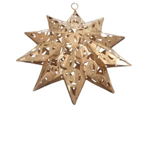 Étoile suspendue en métal fait à la main indienne argent avec étoile murale scintillante pour la maison et les décorations de Noël - Product Image 3