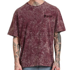 Camiseta de hombre a precio razonable, diseño de Color sólido, tu propio logotipo, camiseta de lavado ácido para hombre, Camiseta holgada estampada para hombre - Product Image 4