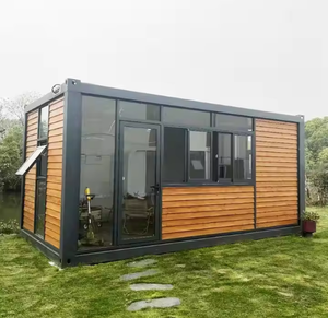 Casa Container Prefabbricata da 20 Piedi, Aspetto Simil-Legno, Pannello Sandwich in Acciaio Durevole, Ufficio/Negozio/Hotel Smontabile, Facile da Spedire - Product Image 1