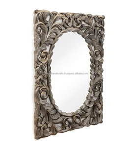 Espejo de pared Rectangular de madera para casa de campo, decoración de ventana decorativa colgante, montaje de pared rústico, espejo con marco de madera - Product Image 1